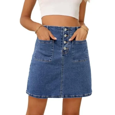 Jean Skirt  Knee Length