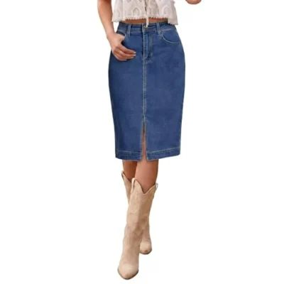 Jean Skirt Casual Stretchy