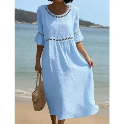 Cotton Linen A-Line Dress