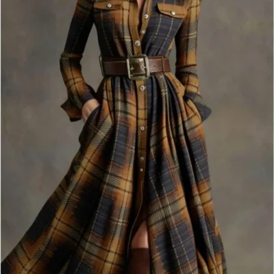 Maxi  Long Sleeve Shirt Dress