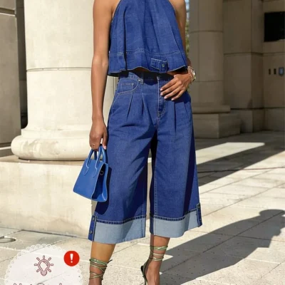 Halter & Wide Leg Pants